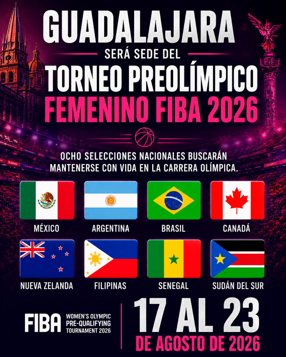 Guadalajara será sede del Torneo Preolímpico Femenino FIBA 2026